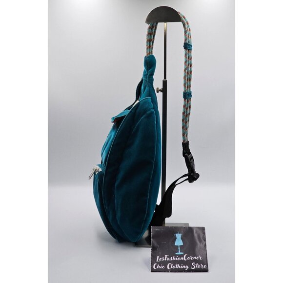 Kavu Women's Rope Cord- Artic Teal Corduroy Sling Backpack Adjustable Strap 2927 - Picture 6 of 14